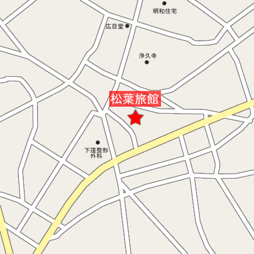 松葉旅館への概略アクセスマップ