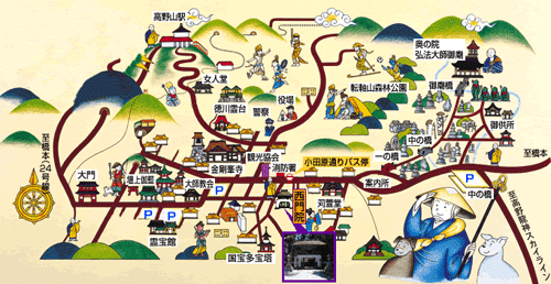 高野山別格本山　宿坊　西門院への概略アクセスマップ