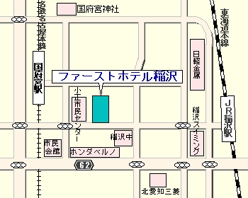 ファーストホテル稲沢への案内図