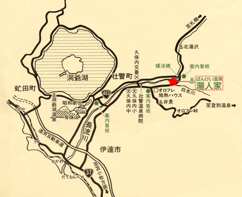 地図：蟠渓温泉　湯人家