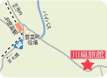 地図：豊富温泉　川島旅館