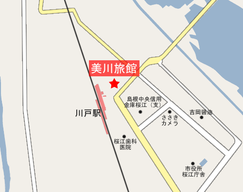 美川旅館への概略アクセスマップ