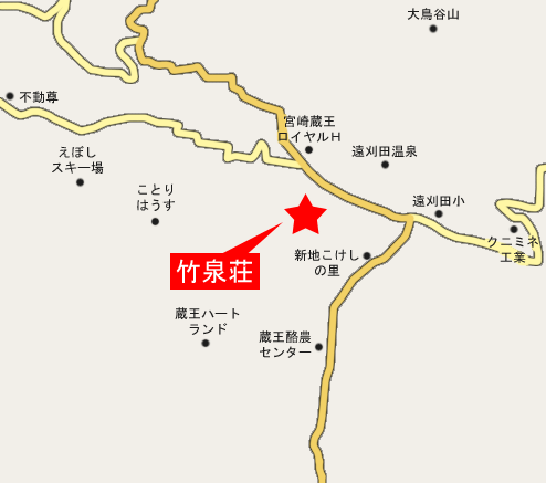 地図：竹泉荘　ＣＨＩＫＵＳＥＮＳＯ　ＯＮＳＥＮ