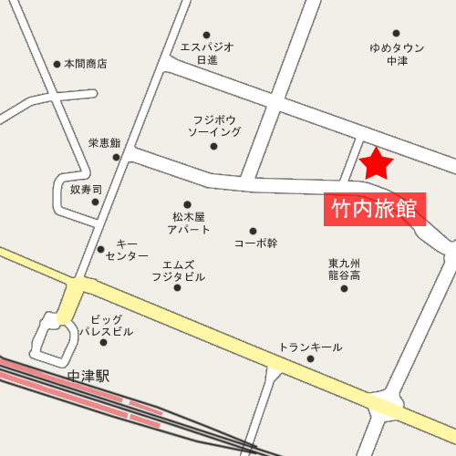 竹内旅館　＜大分県＞への概略アクセスマップ