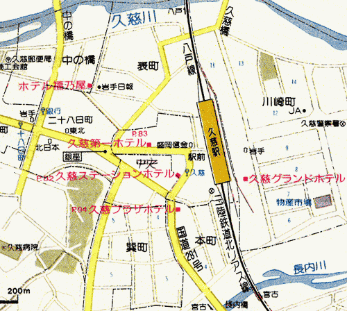 地図：久慈ステーションホテル