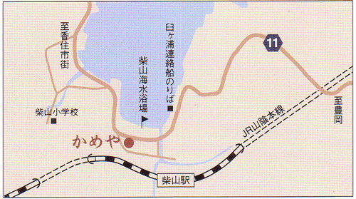 柴山温泉　かめやへの概略アクセスマップ