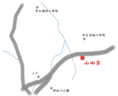 山田家への概略アクセスマップ