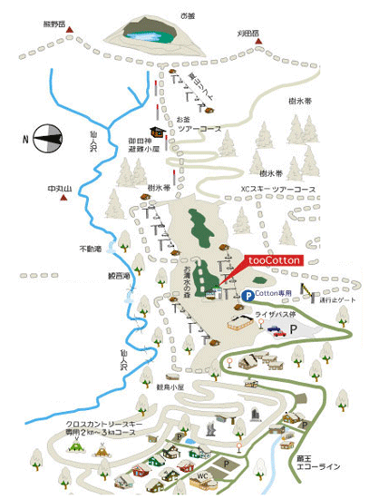 蔵王坊平高原ペンションｔｏｏＣｏｔｔｏｎへの概略アクセスマップ
