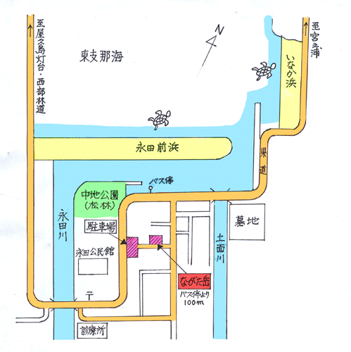 屋久島　民宿　ながた岳＜屋久島＞への概略アクセスマップ