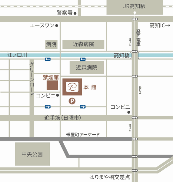 高知パレスホテル 地図