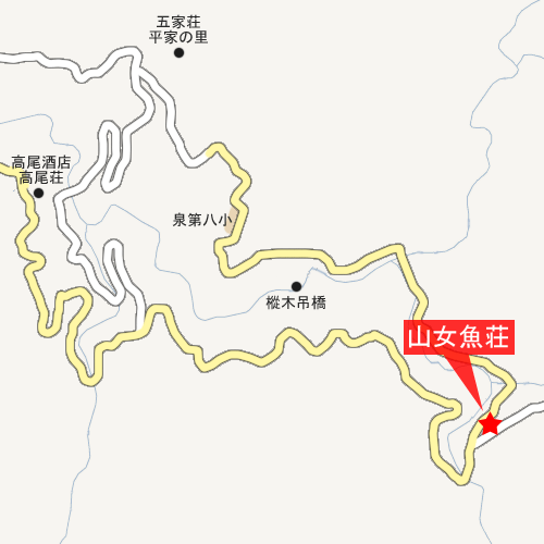 山女魚荘への概略アクセスマップ