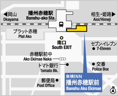 東横ＩＮＮ播州赤穂駅前への概略アクセスマップ