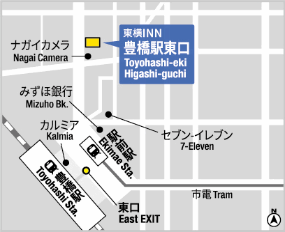 地図：東横ＩＮＮ豊橋駅東口