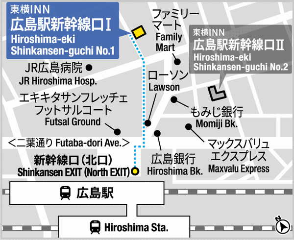 東横ＩＮＮ広島駅新幹線口１ 地図