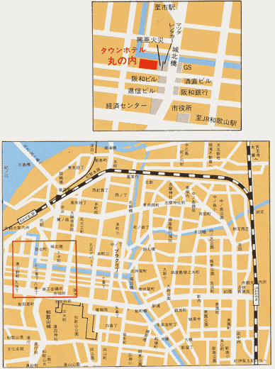 タウンホテル丸の内への概略アクセスマップ