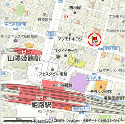 アパホテル〈姫路駅北〉への概略アクセスマップ