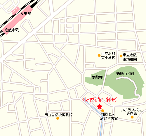 料理旅館　鶴形への概略アクセスマップ