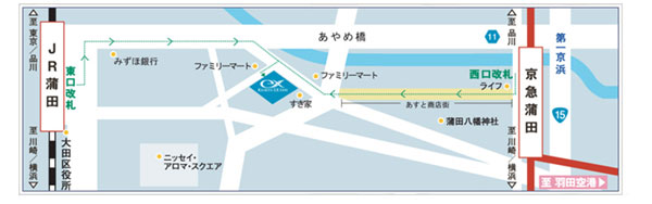 京急ＥＸイン　蒲田への概略アクセスマップ