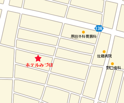 ホテルみづほへの概略アクセスマップ