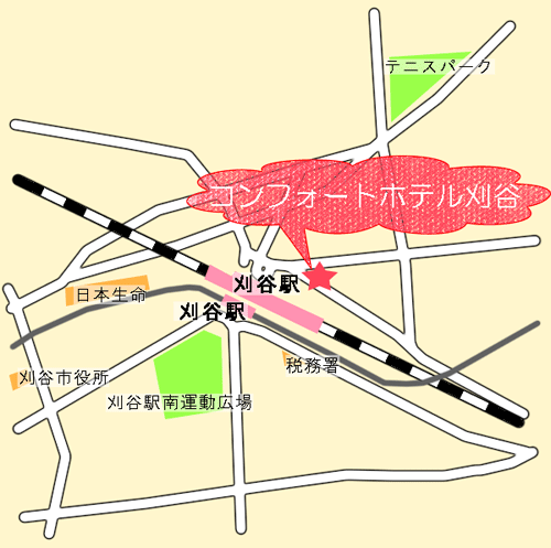 地図：コンフォートホテル刈谷