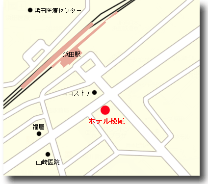 ホテル松尾への概略アクセスマップ