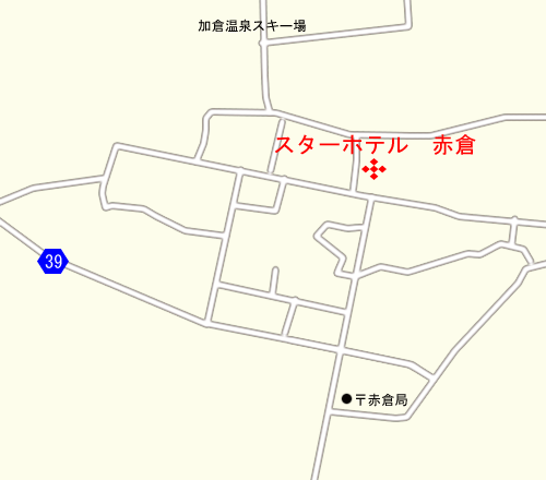 赤倉温泉　スターホテル　赤倉への概略アクセスマップ