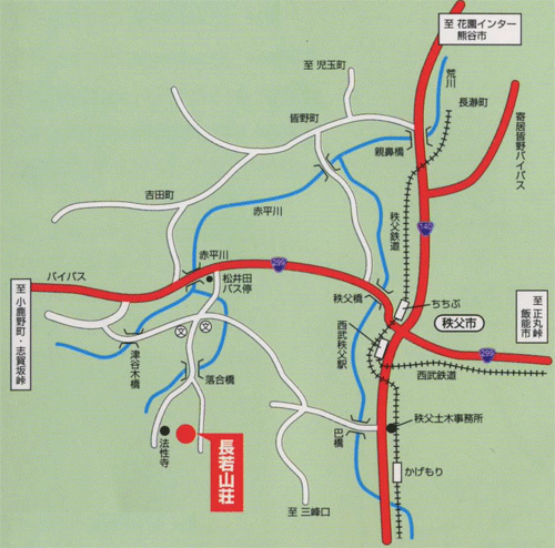 長若山荘 地図