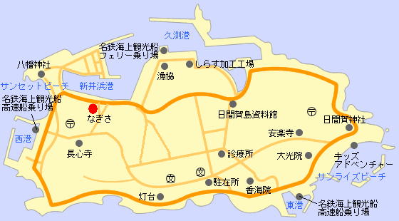 民宿　なぎさ　＜愛知県＞への概略アクセスマップ