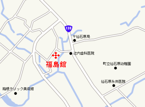仙石原温泉　福島館への概略アクセスマップ