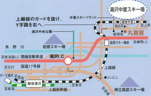 丸喜屋旅館への概略アクセスマップ