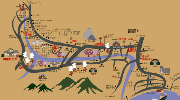 地図：石花海別邸　かぎや