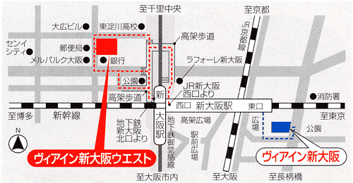 地図：ヴィアイン新大阪ウエスト（ＪＲ西日本グループ）