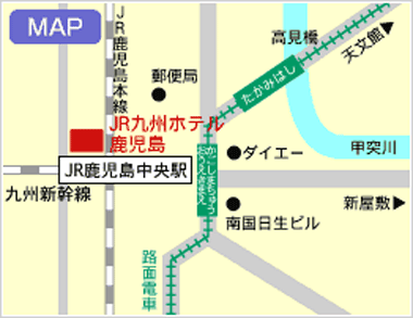 地図：ＪＲ九州ホテル鹿児島