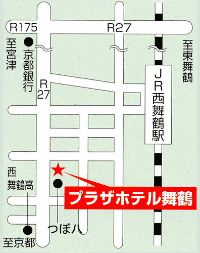 アパホテル〈西舞鶴駅前〉への概略アクセスマップ