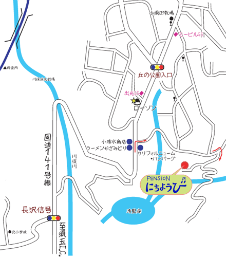 子どものペンションにちようびの地図画像