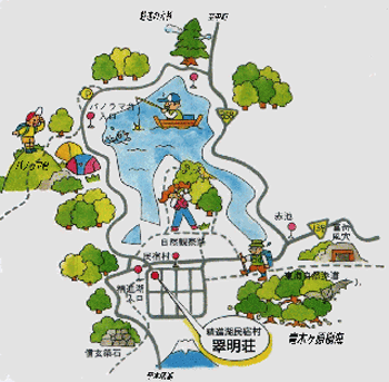 民宿翠明荘への概略アクセスマップ