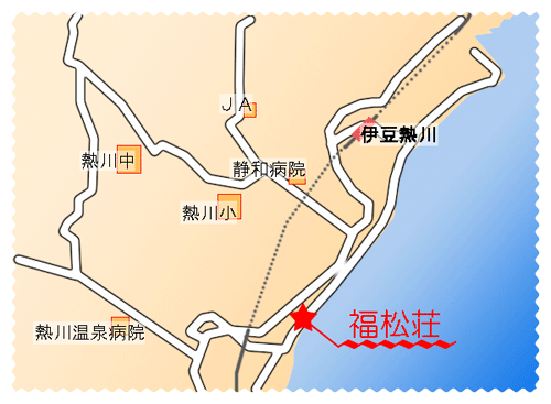 味湯海亭　福松荘への概略アクセスマップ
