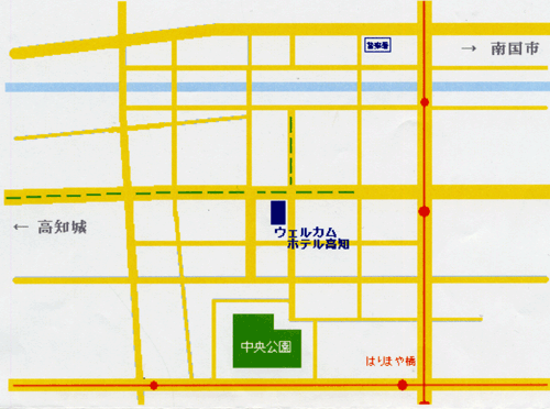 地図：ウェルカムホテル高知