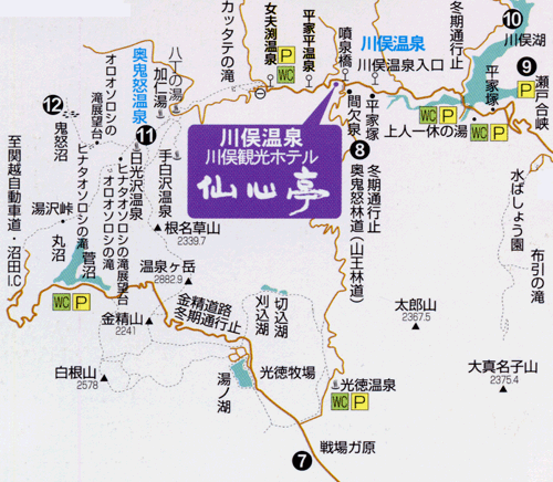 川俣観光ホテル　仙心亭への概略アクセスマップ