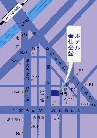 ホテル奉仕会館の地図画像