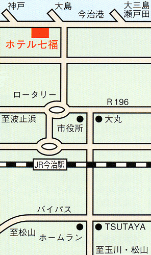 ホテル七福への概略アクセスマップ