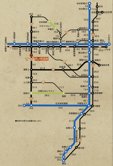 会津芦ノ牧温泉 大川荘の地図画像