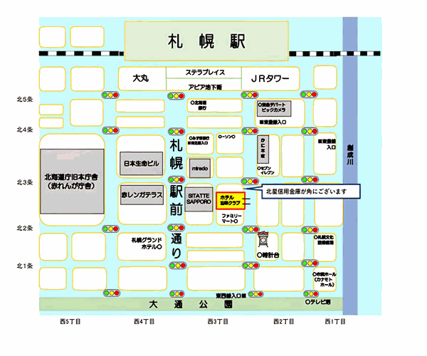 地図：ホテル法華クラブ札幌