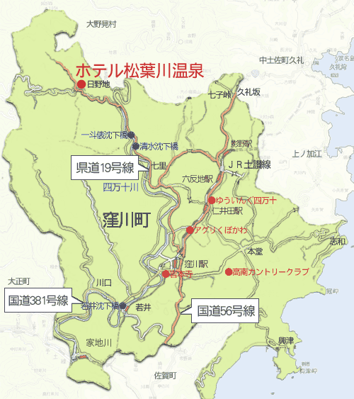 地図：ホテル　松葉川温泉
