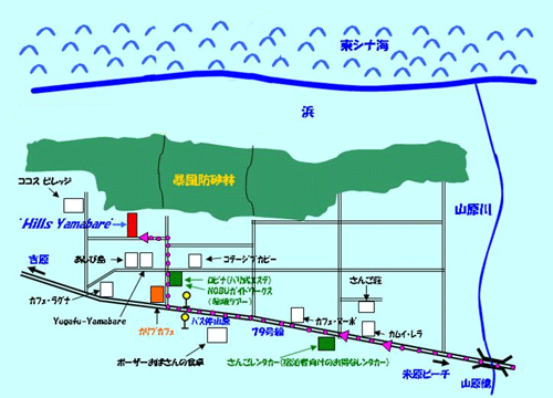 ヒルズヤマバレ　＜石垣島＞への概略アクセスマップ