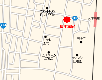 橋本旅館　＜栃木県＞への概略アクセスマップ