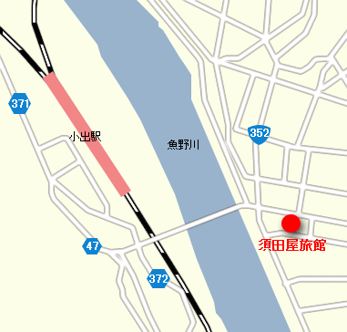 須田屋旅館への概略アクセスマップ