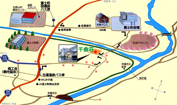 旅館　千曲荘への概略アクセスマップ