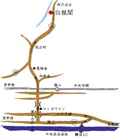 三富温泉郷 旅館 白龍閣の地図画像