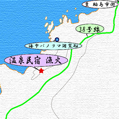 温泉民宿　漁火 地図
